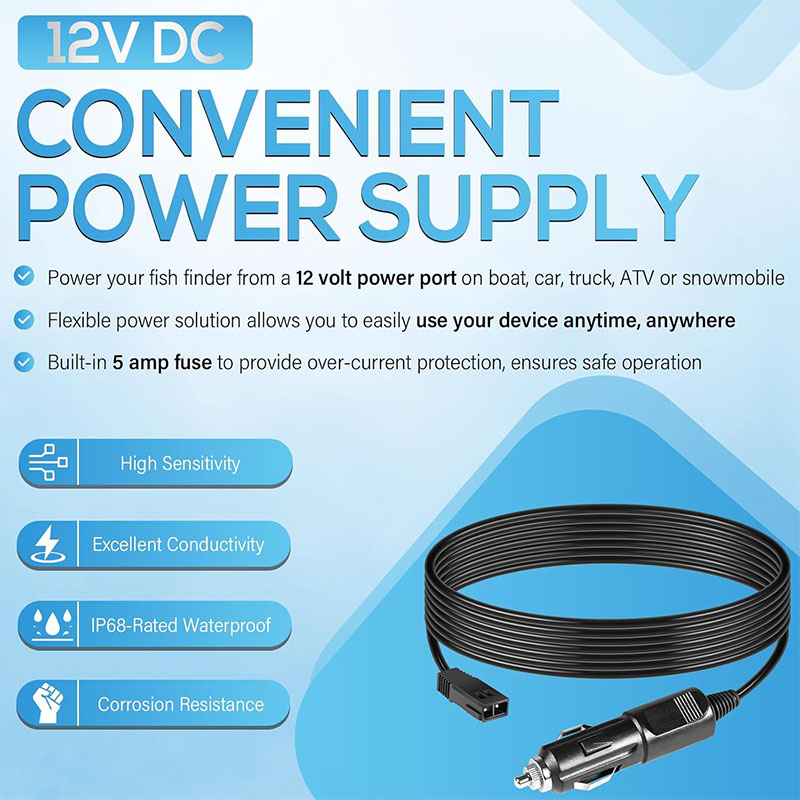 12V Power Cord 720105-1 for Fi - огляд і ціна Fish Finder Charger