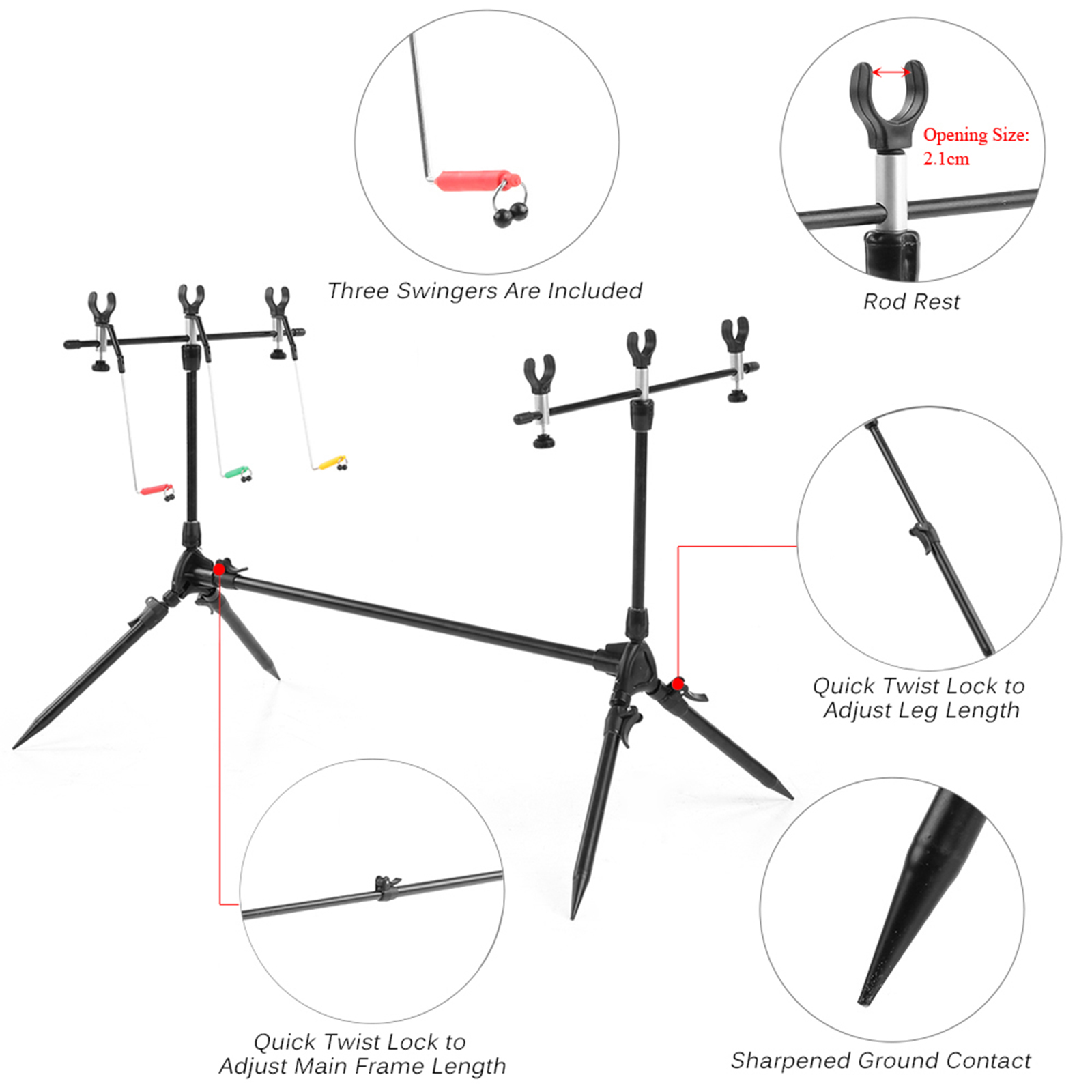 Lixada 3-in-1 Fishing Rod Pod  - огляд і ціна Fish Alarm